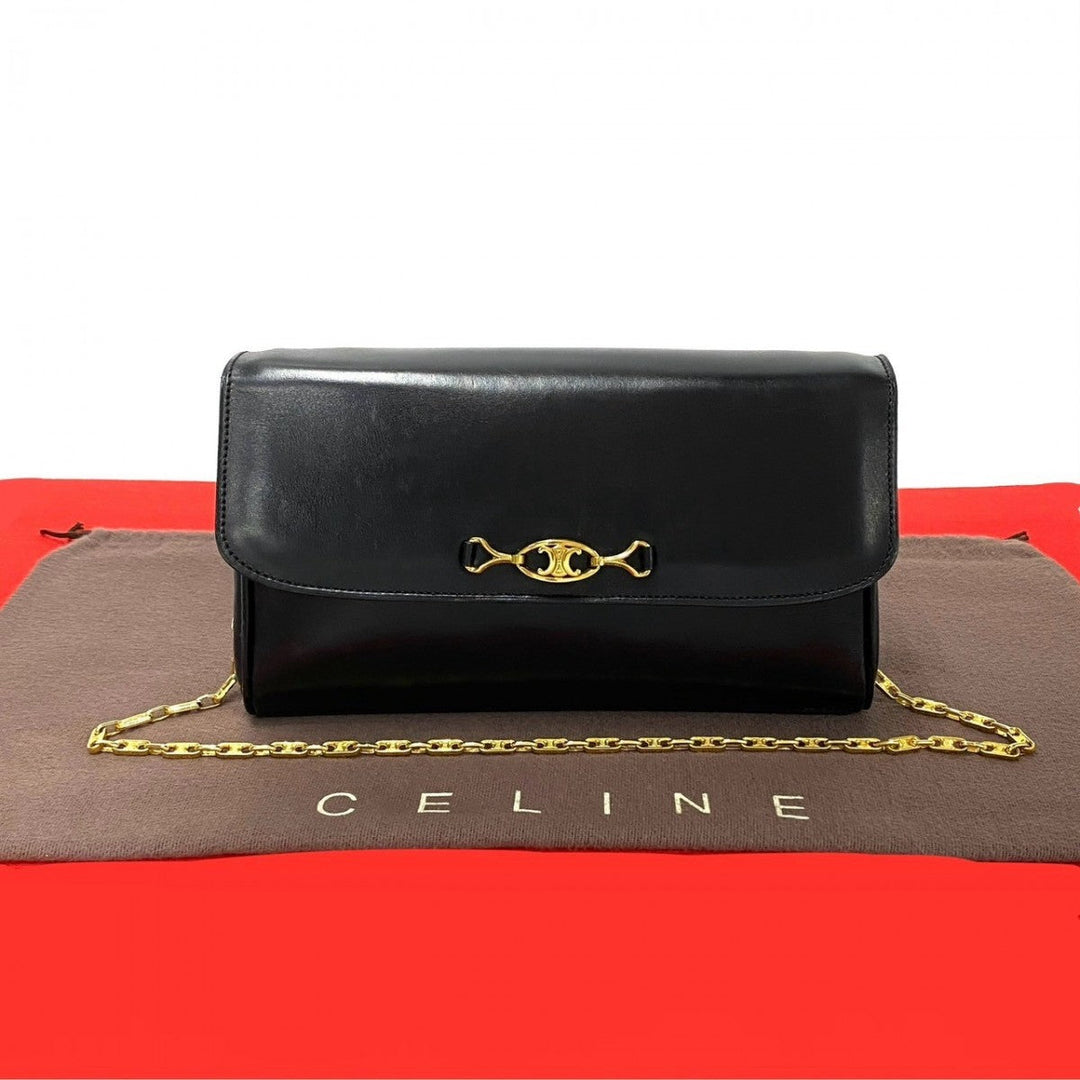 CELINE Shoulder Bag leather black