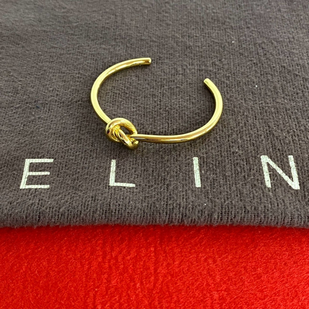 CELINE bracelet Gold Plated gold Knot Bangle S