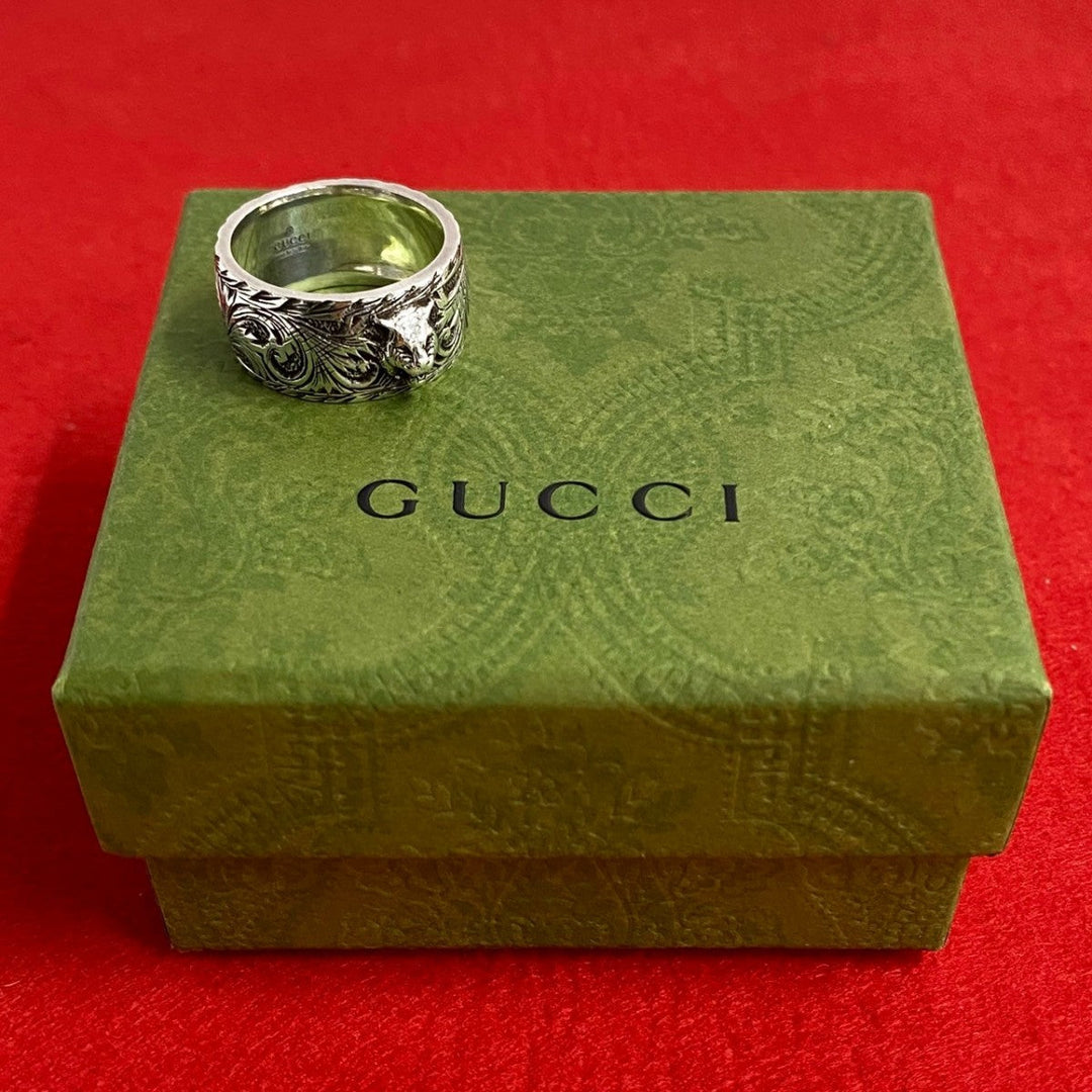 GUCCI Ring Silver925 Silver Taiga head