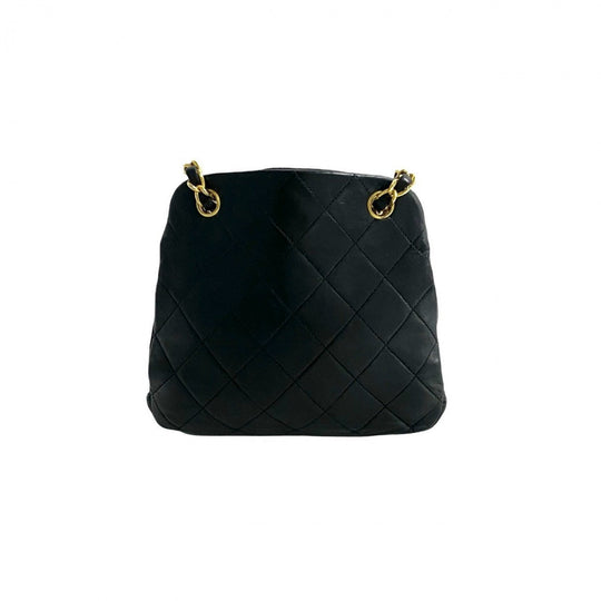 CHANEL Shoulder Bag lambskin black Matrasse