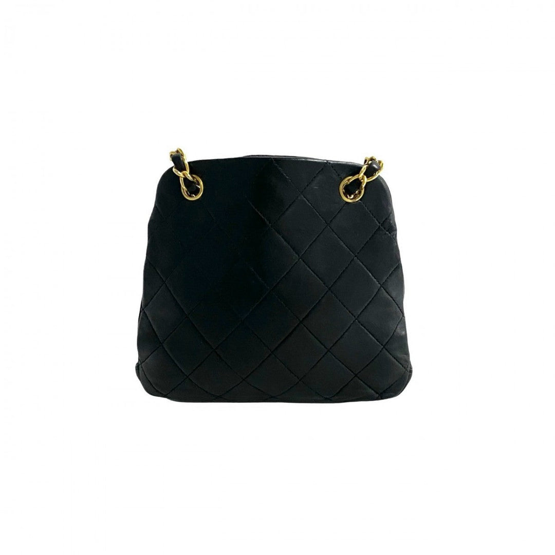 CHANEL Shoulder Bag lambskin black Matrasse