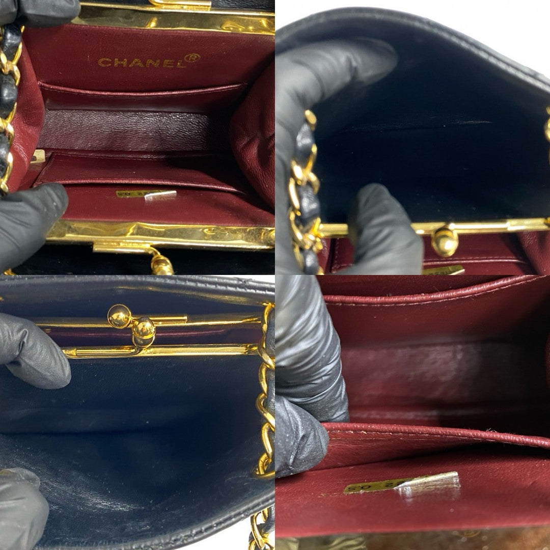 CHANEL Shoulder Bag lambskin black Matrasse