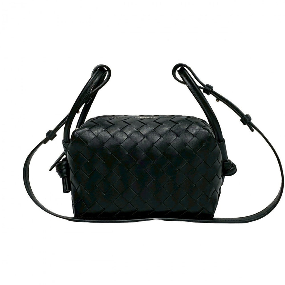 BOTTEGAVENETA Shoulder Bag leather black Top handle loop