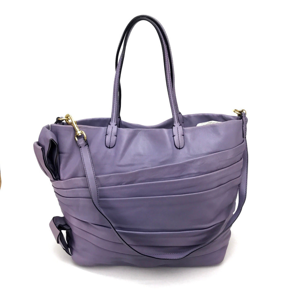 VALENTINO Shoulder Bag 5WB00342  leather Light purple Ribbon motif