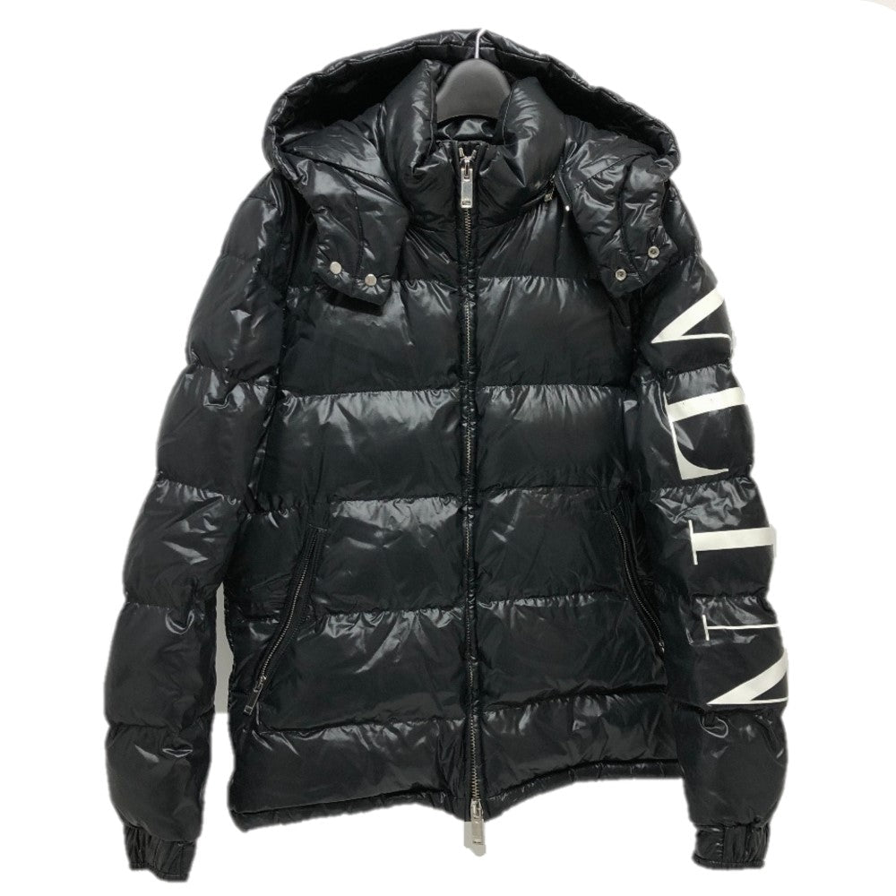VALENTINO Down jacket UV0CNA3165M Nylon black VLTN logo mens USA36 Used Authentic