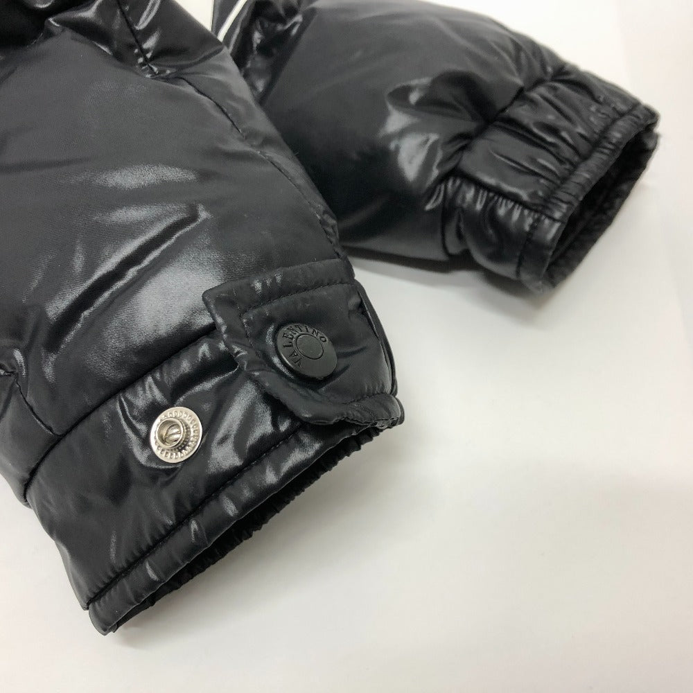VALENTINO Down jacket UV0CNA3165M Nylon black VLTN logo mens USA36 Used Authentic