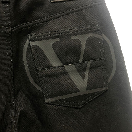VALENTINO Pants TV3DE00H5YB denim black V logo cropped jeans mens 30 Used Authentic