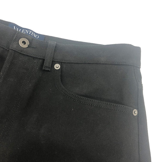 VALENTINO Pants TV3DE00H5YB denim black V logo cropped jeans mens 30 Used Authentic