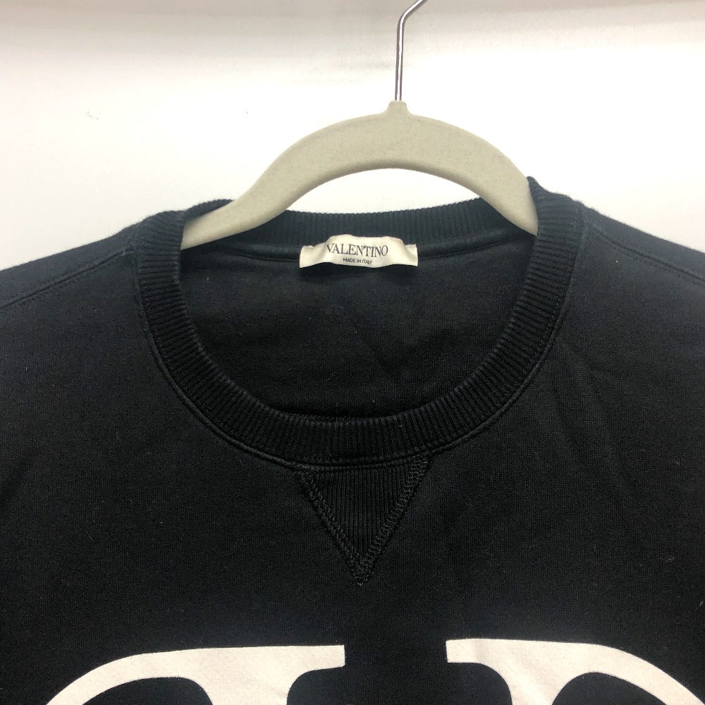 VALENTINO Long-sleeved T-shirt TV0MF11Y680 cotton black 20Stainless Steel Logo print mens S Used Authentic