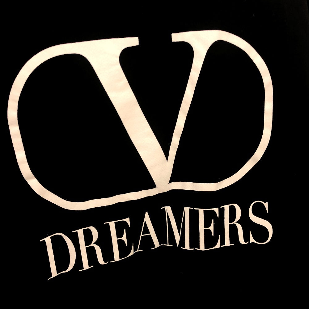 VALENTINO Long-sleeved T-shirt TV0MF11Y680 cotton black 20Stainless Steel Logo print mens S Used Authentic