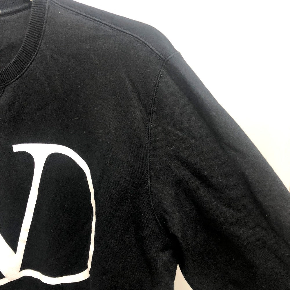 VALENTINO Long-sleeved T-shirt TV0MF11Y680 cotton black 20Stainless Steel Logo print mens S Used Authentic