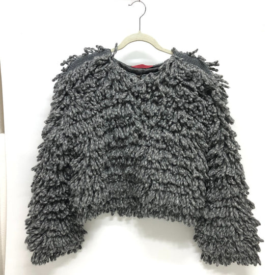Valentino cardigan S44GP0017 Cupra gray fringe knit Women ‚r Used Authentic