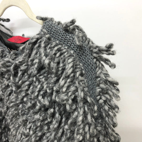 Valentino cardigan S44GP0017 Cupra gray fringe knit Women ‚r Used Authentic