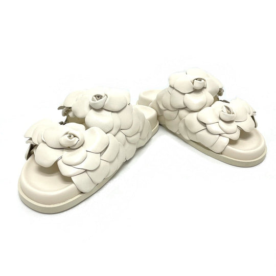 VALENTINO Sandals Leather, rubber sole white Atelier rose edition Women 36 Used Authentic