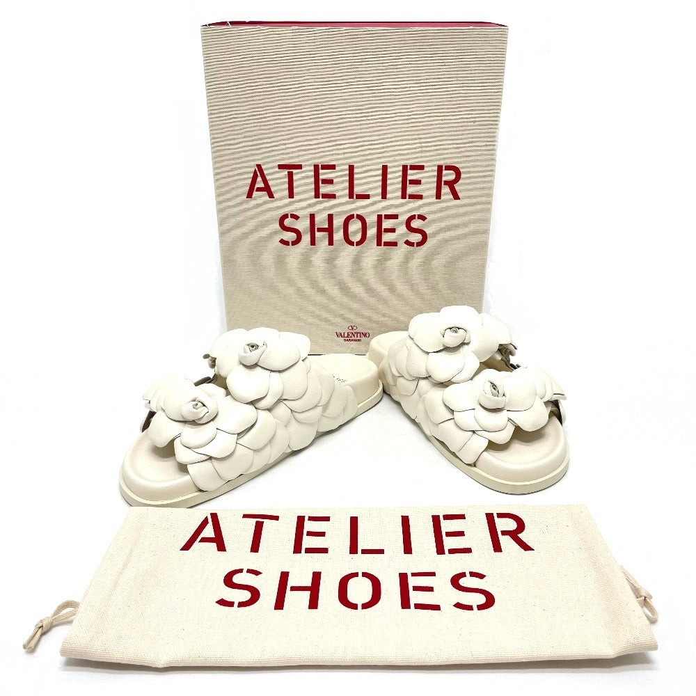 VALENTINO Sandals Leather, rubber sole white Atelier rose edition Women 36 Used Authentic