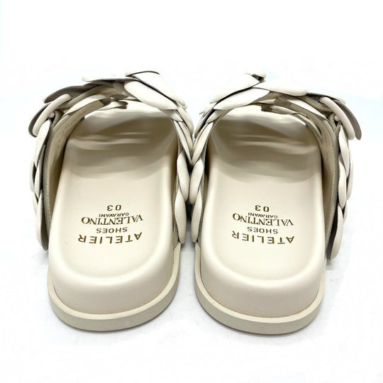 VALENTINO Sandals Leather, rubber sole white Atelier rose edition Women 36 Used Authentic