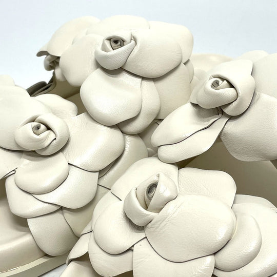 VALENTINO Sandals Leather, rubber sole white Atelier rose edition Women 36 Used Authentic