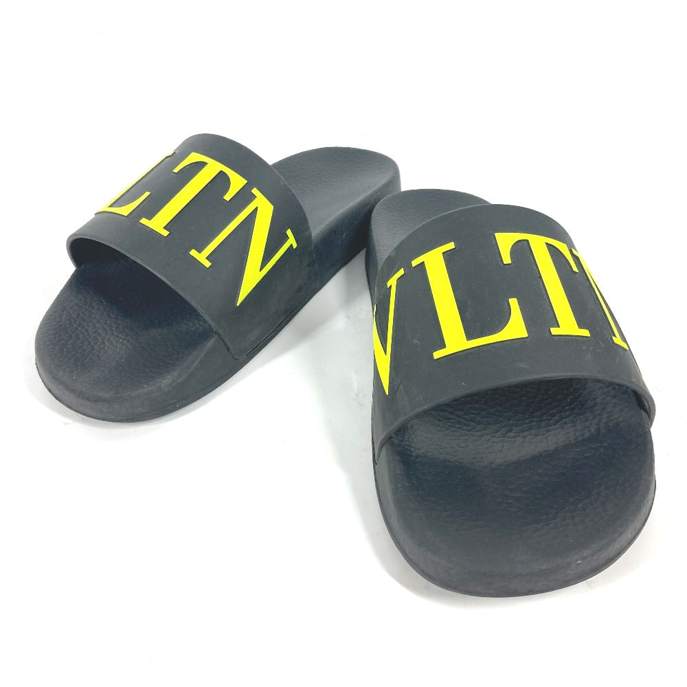 VALENTINO Sandals rubber black logo mens 41 Used Authentic