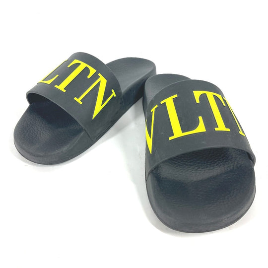 VALENTINO Sandals rubber black logo mens 41 Used Authentic