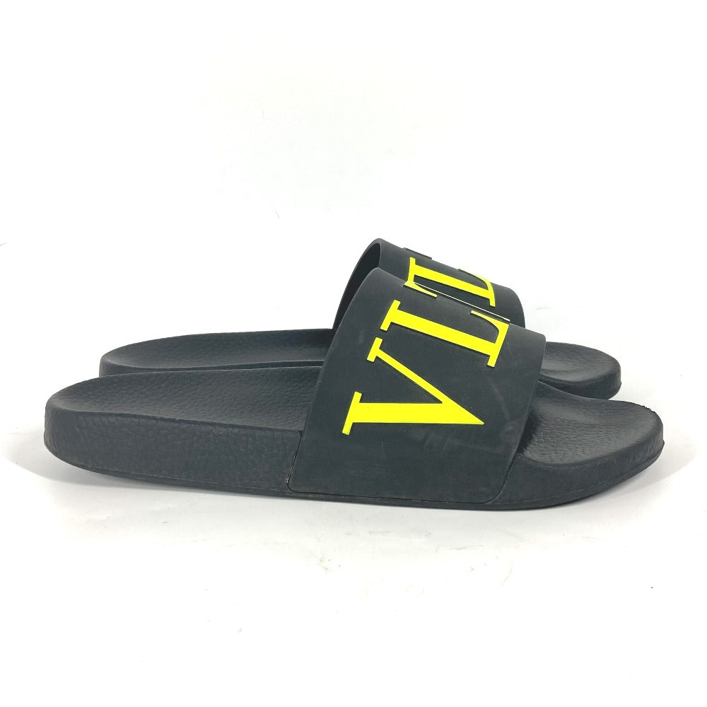 VALENTINO Sandals rubber black logo mens 41 Used Authentic