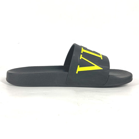 VALENTINO Sandals rubber black logo mens 41 Used Authentic