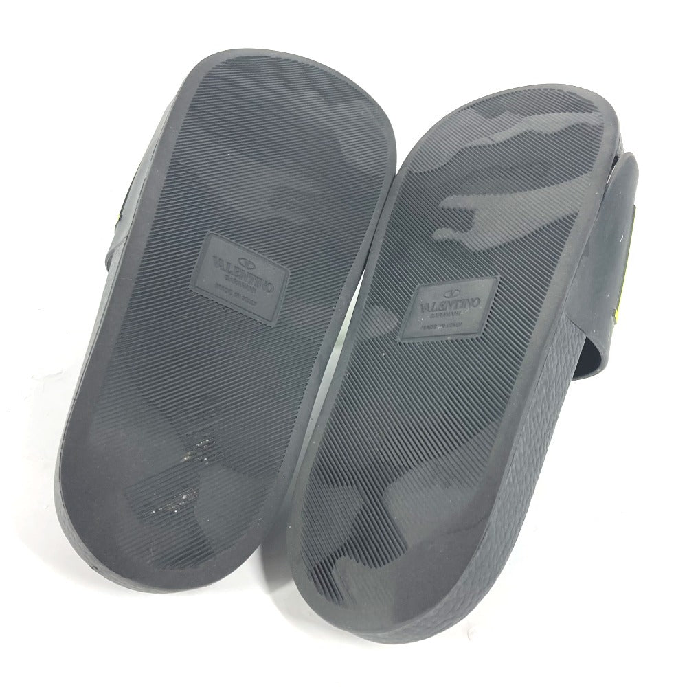 VALENTINO Sandals rubber black logo mens 41 Used Authentic