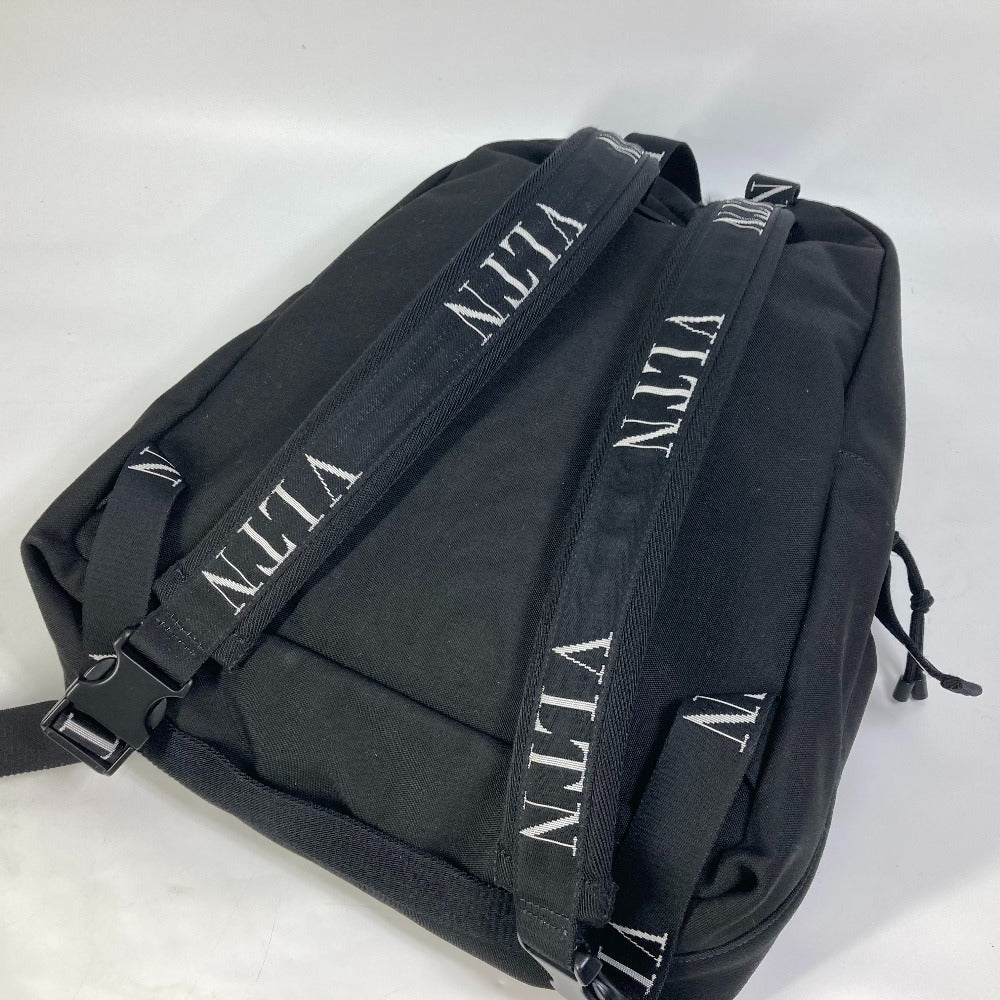 VALENTINO Backpack Nylon black Bag VLTN logo mens Used Authentic