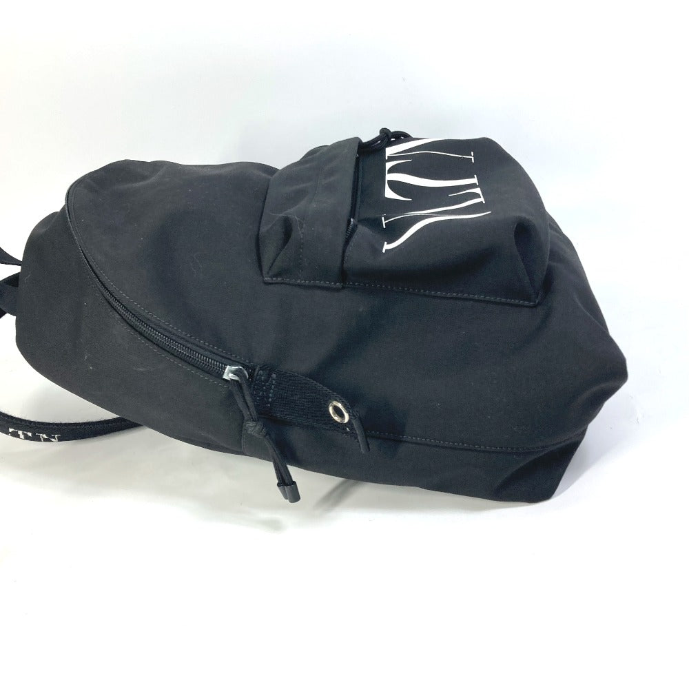 VALENTINO Backpack Nylon black Bag VLTN logo mens Used Authentic