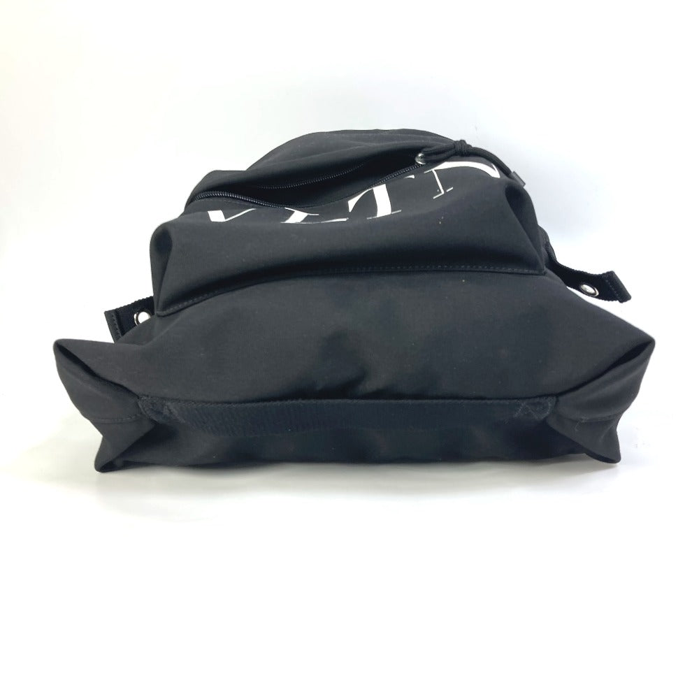 VALENTINO Backpack Nylon black Bag VLTN logo mens Used Authentic