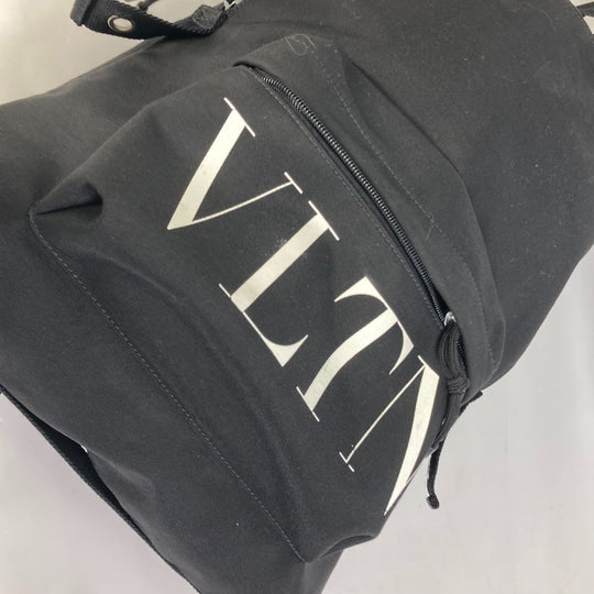 VALENTINO Backpack Nylon black Bag VLTN logo mens Used Authentic