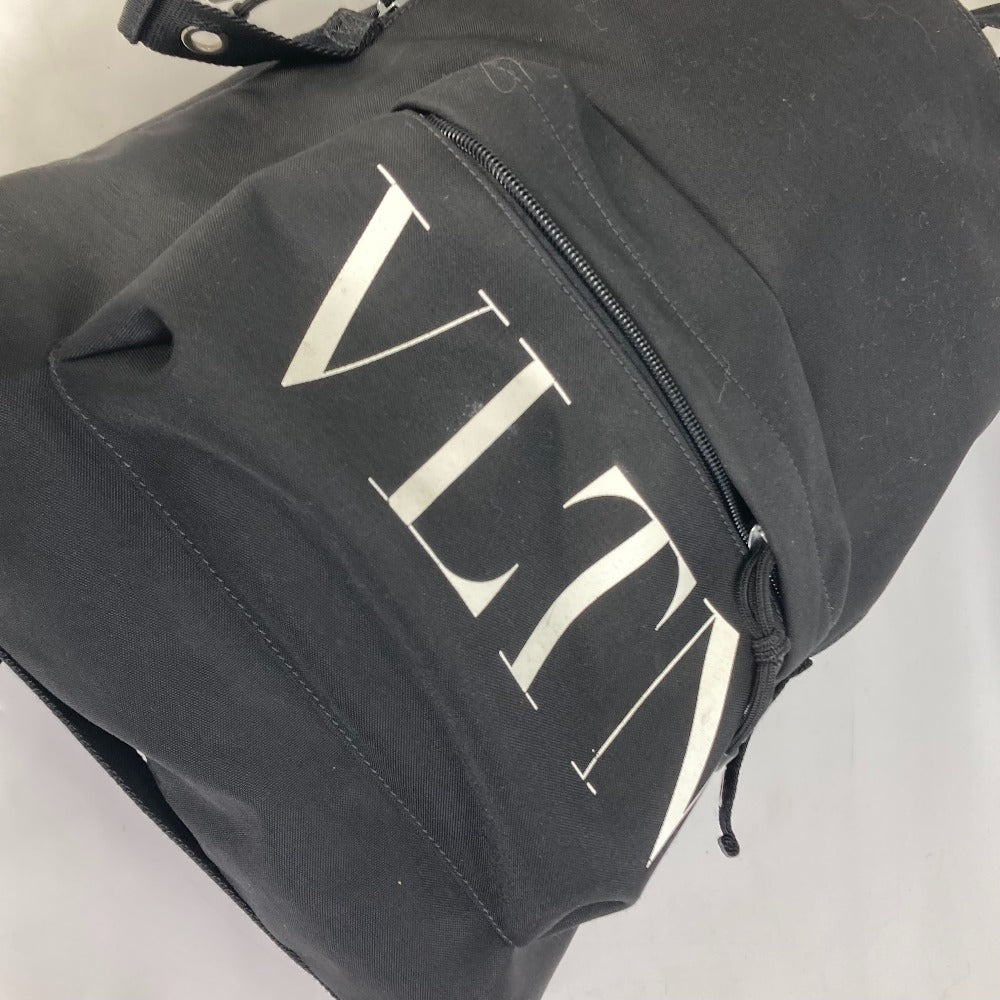 VALENTINO Backpack Nylon black Bag VLTN logo mens Used Authentic