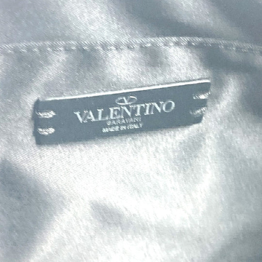 VALENTINO Clutch bag leather black bag pouch logo mens Used Authentic
