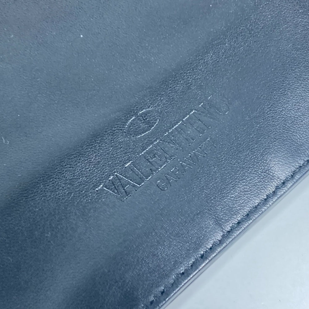 VALENTINO Clutch bag leather black Studs 3 stations mens(Unisex) Used Authentic