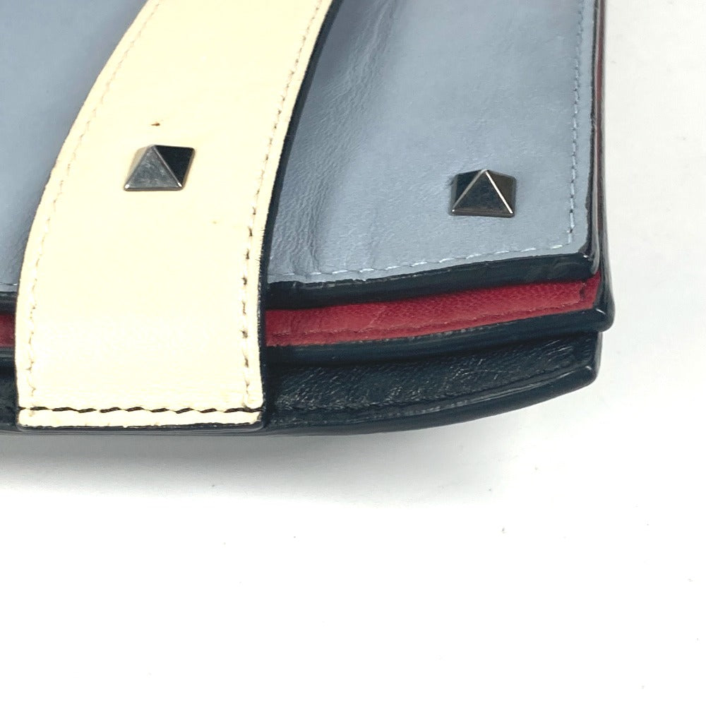 VALENTINO Clutch bag leather black Studs 3 stations mens(Unisex) Used Authentic