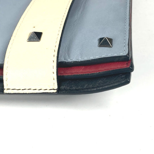 VALENTINO Clutch bag leather black Studs 3 stations mens(Unisex) Used Authentic