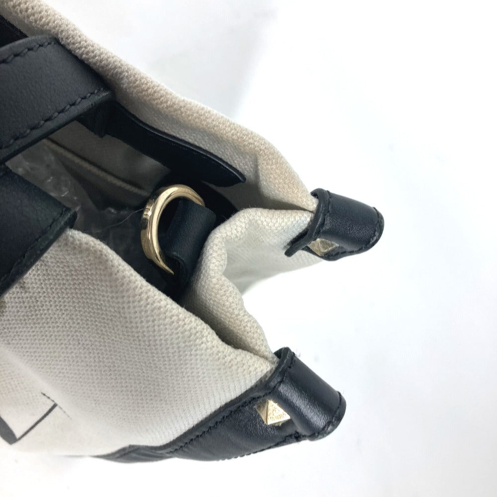 VALENTINO Tote Bag Canvas / leather white logo studs unisex(Unisex) Used Authentic