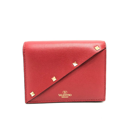 Valentino Folded wallet 5W2P0AE4VRF leather Red Rock studs