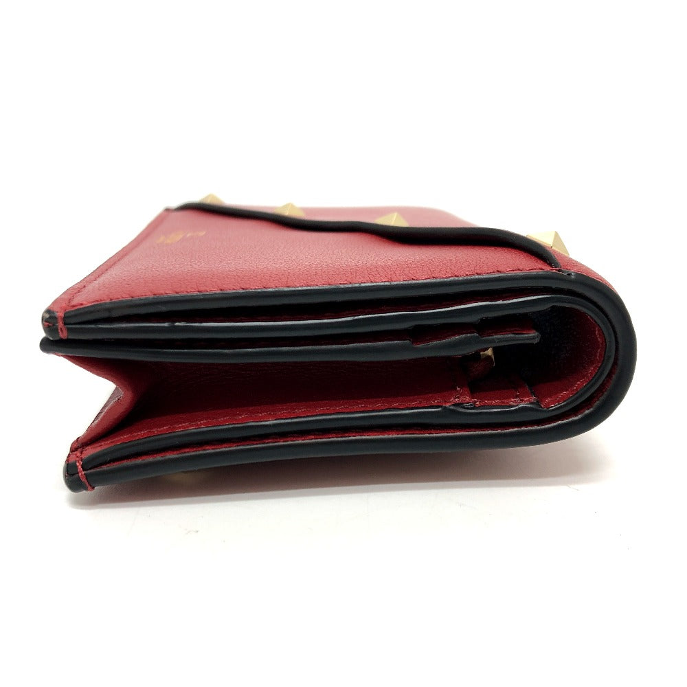 Valentino Folded wallet 5W2P0AE4VRF leather Red Rock studs