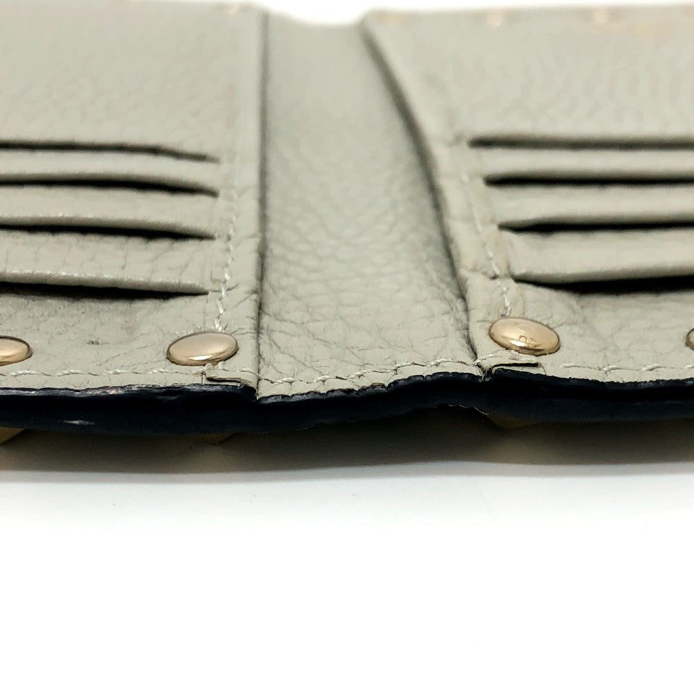 Valentino Folded wallet leather gray Rock studs