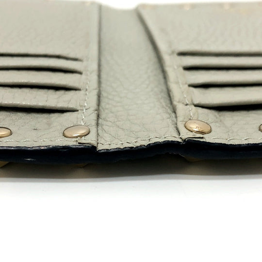 Valentino Folded wallet leather gray Rock studs