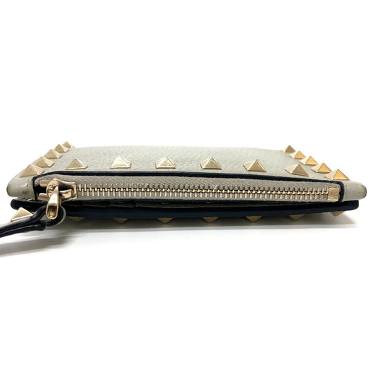 Valentino Folded wallet leather gray Rock studs