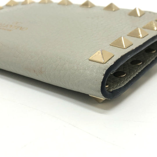 Valentino Folded wallet leather gray Rock studs