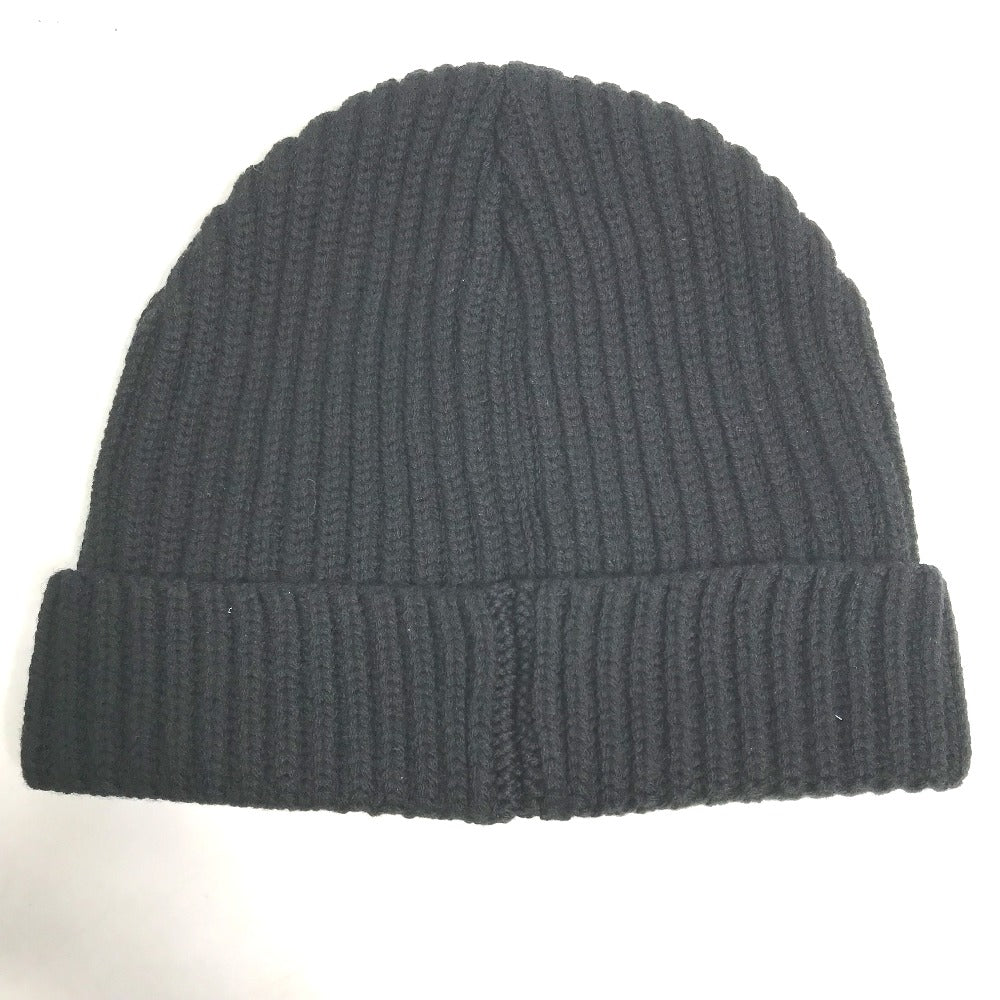 VALENTINO Knit hat 1Y2HB01DFDK Wool, Cashmere black logo Women Used Authentic