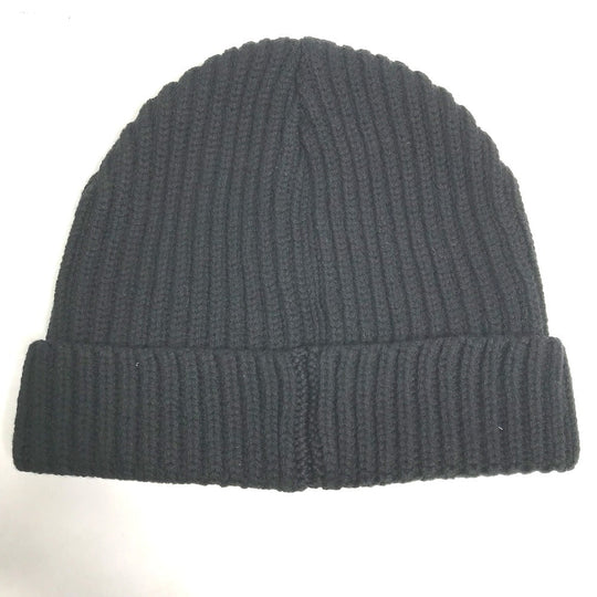 VALENTINO Knit hat 1Y2HB01DFDK Wool, Cashmere black logo Women Used Authentic