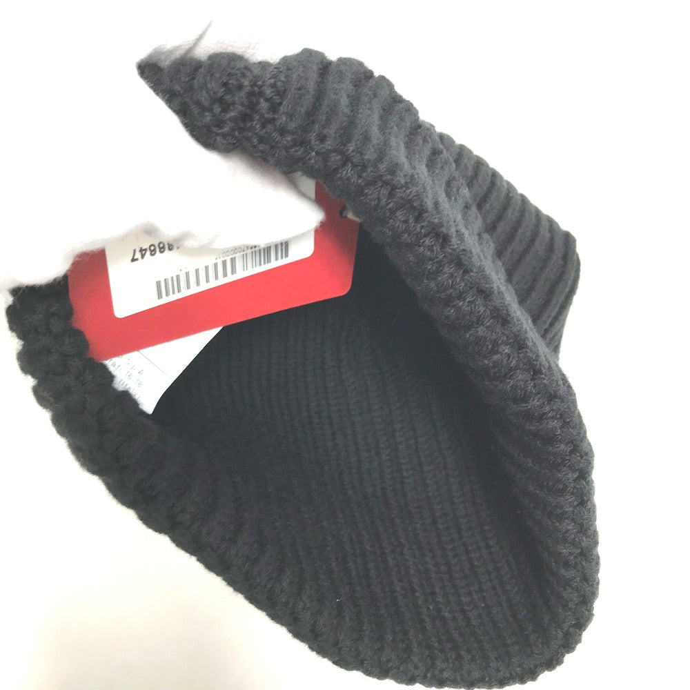 VALENTINO Knit hat 1Y2HB01DFDK Wool, Cashmere black logo Women Used Authentic