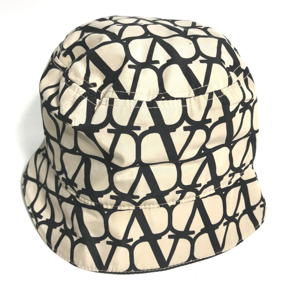 VALENTINO hat 3Y2HGA11FHG polyester beige 23FW Toile Iconograph Faille Bucket Hat mens 58 Used Authentic