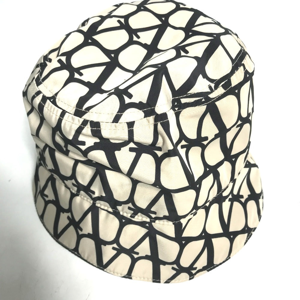 VALENTINO hat 3Y2HGA11FHG polyester beige 23FW Toile Iconograph Faille Bucket Hat mens 58 Used Authentic