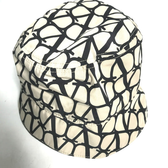 VALENTINO hat 3Y2HGA11FHG polyester beige 23FW Toile Iconograph Faille Bucket Hat mens 58 Used Authentic