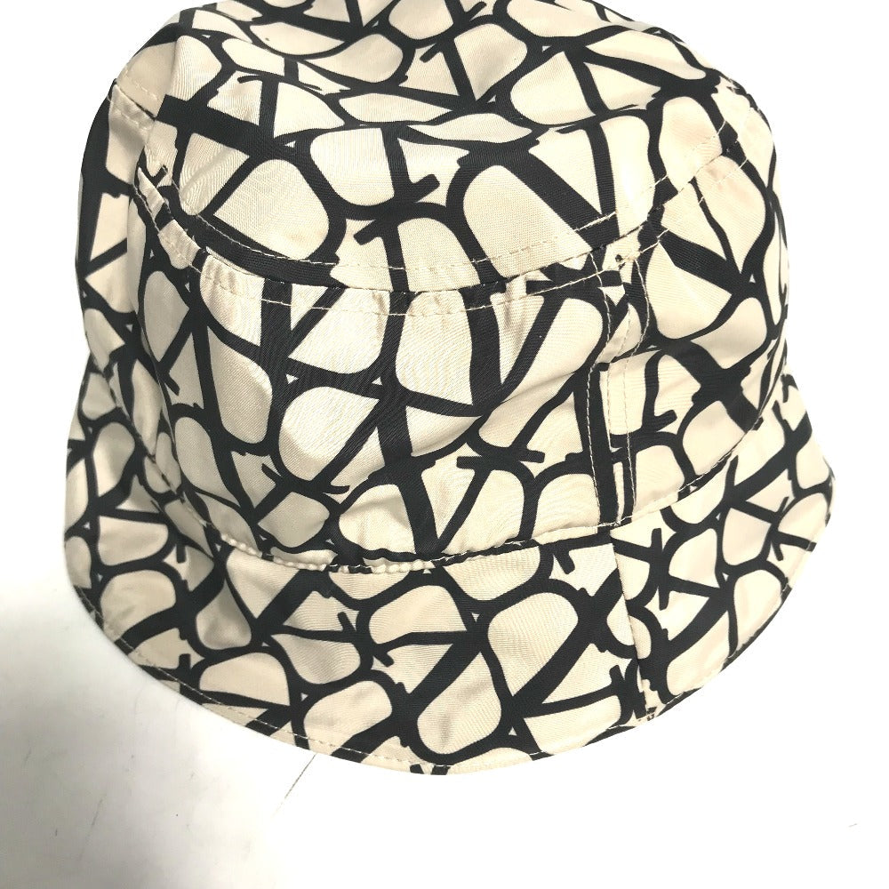 VALENTINO hat 3Y2HGA11FHG polyester beige 23FW Toile Iconograph Faille Bucket Hat mens 58 Used Authentic