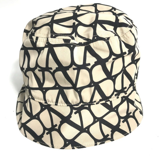 VALENTINO hat 3Y2HGA11FHG polyester beige 23FW Toile Iconograph Faille Bucket Hat mens 58 Used Authentic